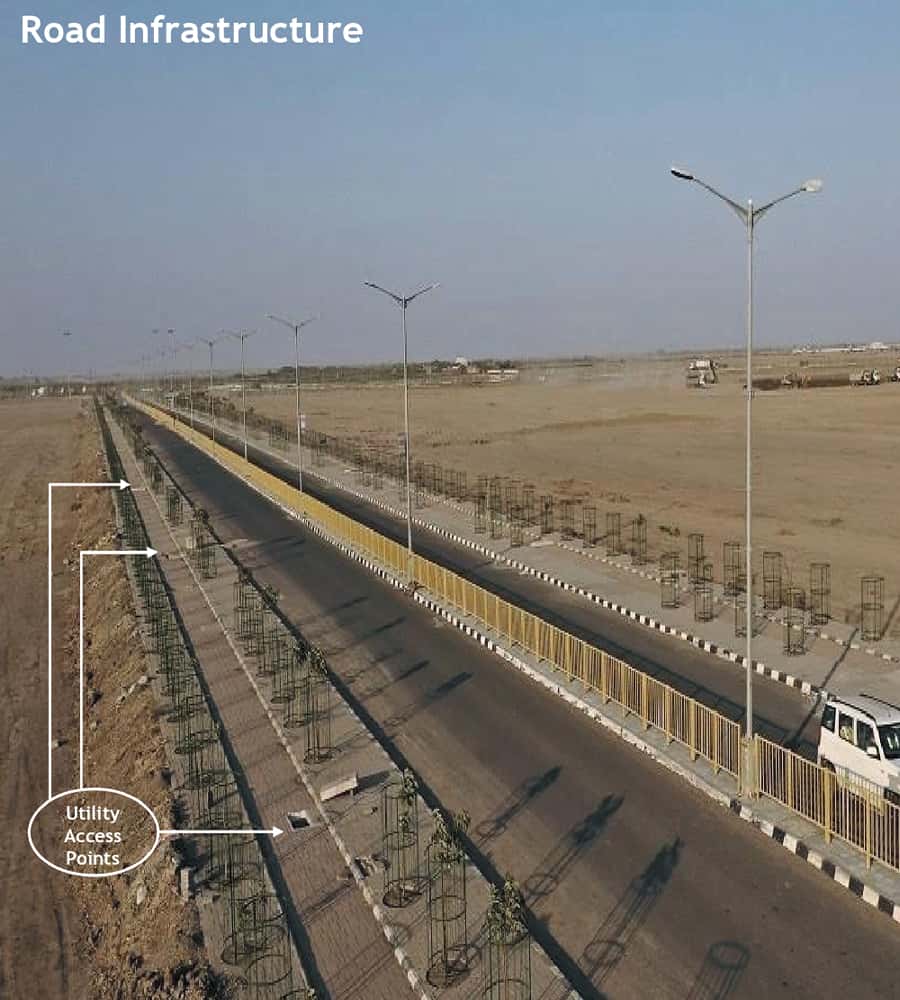Aesthetic location map illustration for Dholera Plots