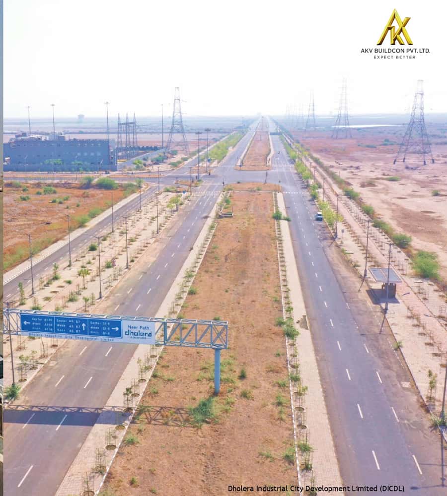 Aesthetic location map illustration for Dholera Plots